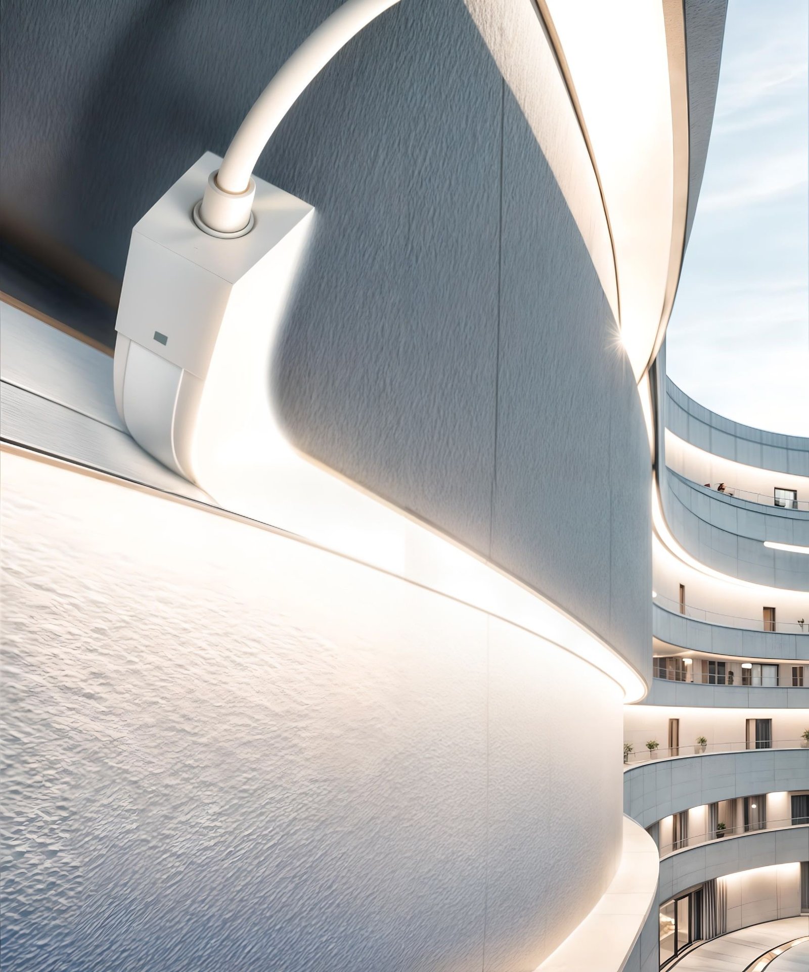 Application of 11261 LED flexible light strip on a hotel exterior.