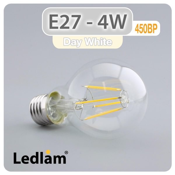 Ledlam E27 450BP 4W LED Filament Bulb Day White 30423 1