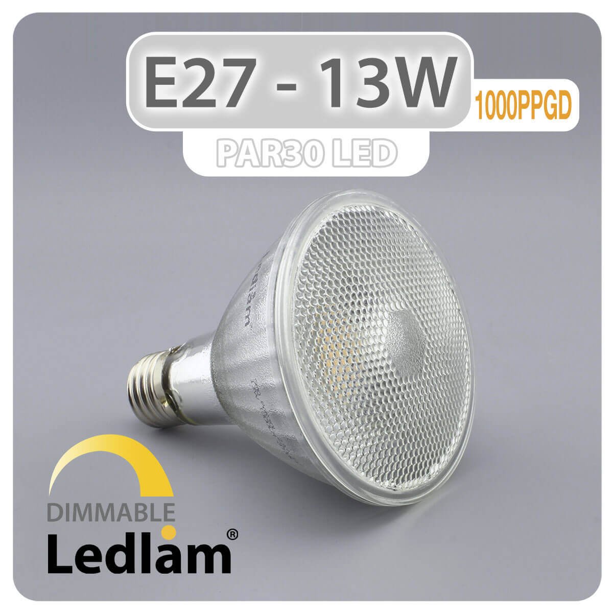 Ledlam E27 PAR30 LED Reflector Bulb 13W 1000PPGD dimmable 01 1 Ledlam E27 PAR30 LED Reflector Bulb 13W 1000PPGD dimmable 01 1