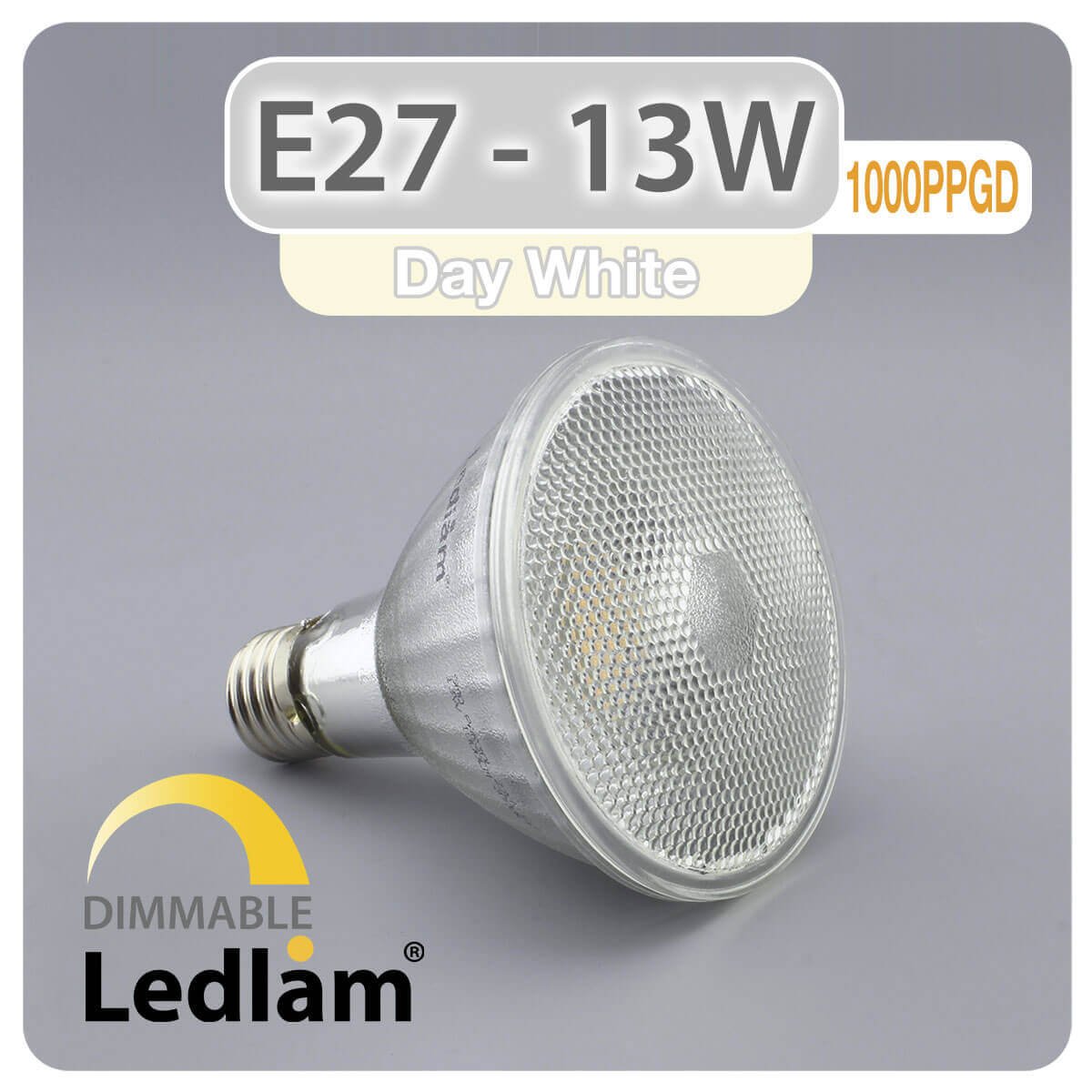 Ledlam E27 PAR30 LED Reflector Bulb 13W 1000PPGD dimmable Day White 31192 1 Ledlam E27 PAR30 LED Reflector Bulb 13W 1000PPGD dimmable Day White 31192 1