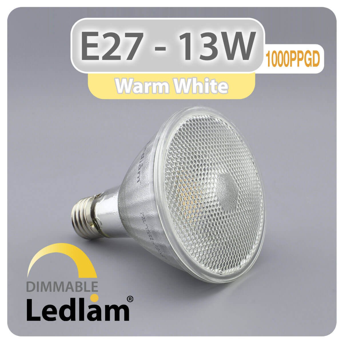 Ledlam E27 PAR30 LED Reflector Bulb 13W 1000PPGD dimmable Warm White 31191 1 Ledlam E27 PAR30 LED Reflector Bulb 13W 1000PPGD dimmable Warm White 31191 1