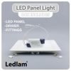 Ledlam LED Panel Light 24W Square 3030SPD dimmable 02