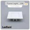 Ledlam LED Panel Light 3W Square 99SP Cool White 30721