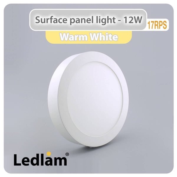 Ledlam LED Surface Panel Light 12W Round 17RPS Warm White 30581