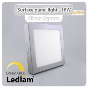 Ledlam LED Surface Panel Light 18W Square 2222SPSD silver dimmable 01