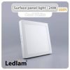 Ledlam LED Surface Panel Light 24W Square 3030SPS Cool White 30742