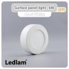 Ledlam LED Surface Panel Light 6W Round 12RPS Cool White 30733