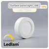 Ledlam LED Surface Panel Light 6W Round 12RPSD dimmable Day White 30791