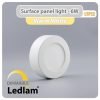 Ledlam LED Surface Panel Light 6W Round 12RPSD dimmable Warm White 30790