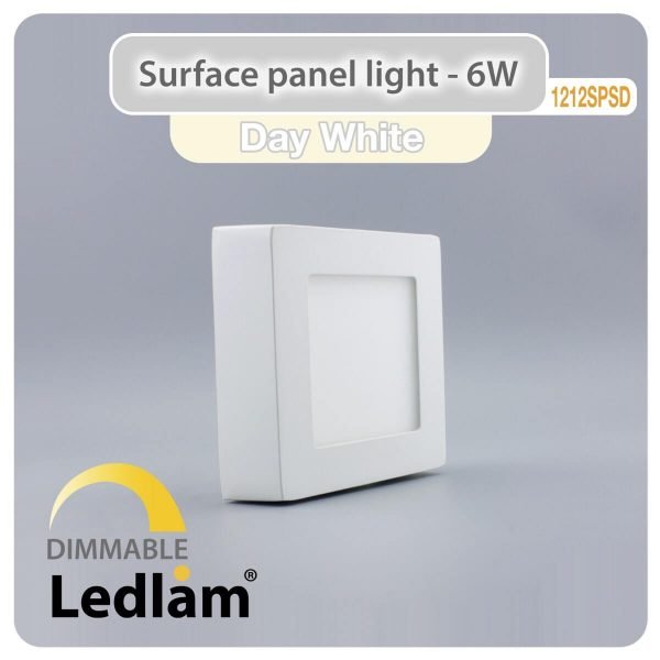 Ledlam LED Surface Panel Light 6W Square 1212SPSD dimmable Day White 30794