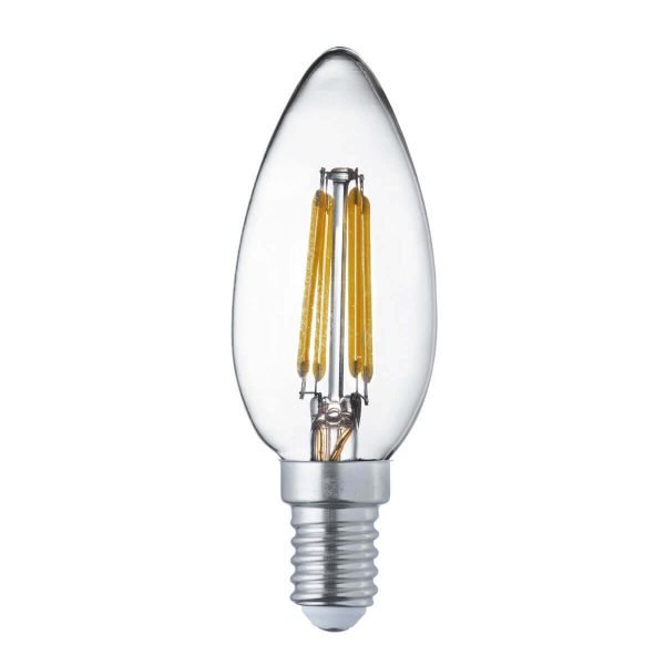 Searchlight PACK 10 x CANDLE E14 WARM WHITE FILAMENT LED LAMPS 4W 420LM PL1914 4WW 01 1