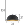Searchlight Searchlight 8149SI White and Silver Pendant Light Ledlam 15W LED G95 Globe Bulb 31057 Dimensions 1