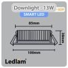 Ledlam Downlight Smart LED 1100DRP 13W CCT Adjustable dimmable 31197 Dimensions