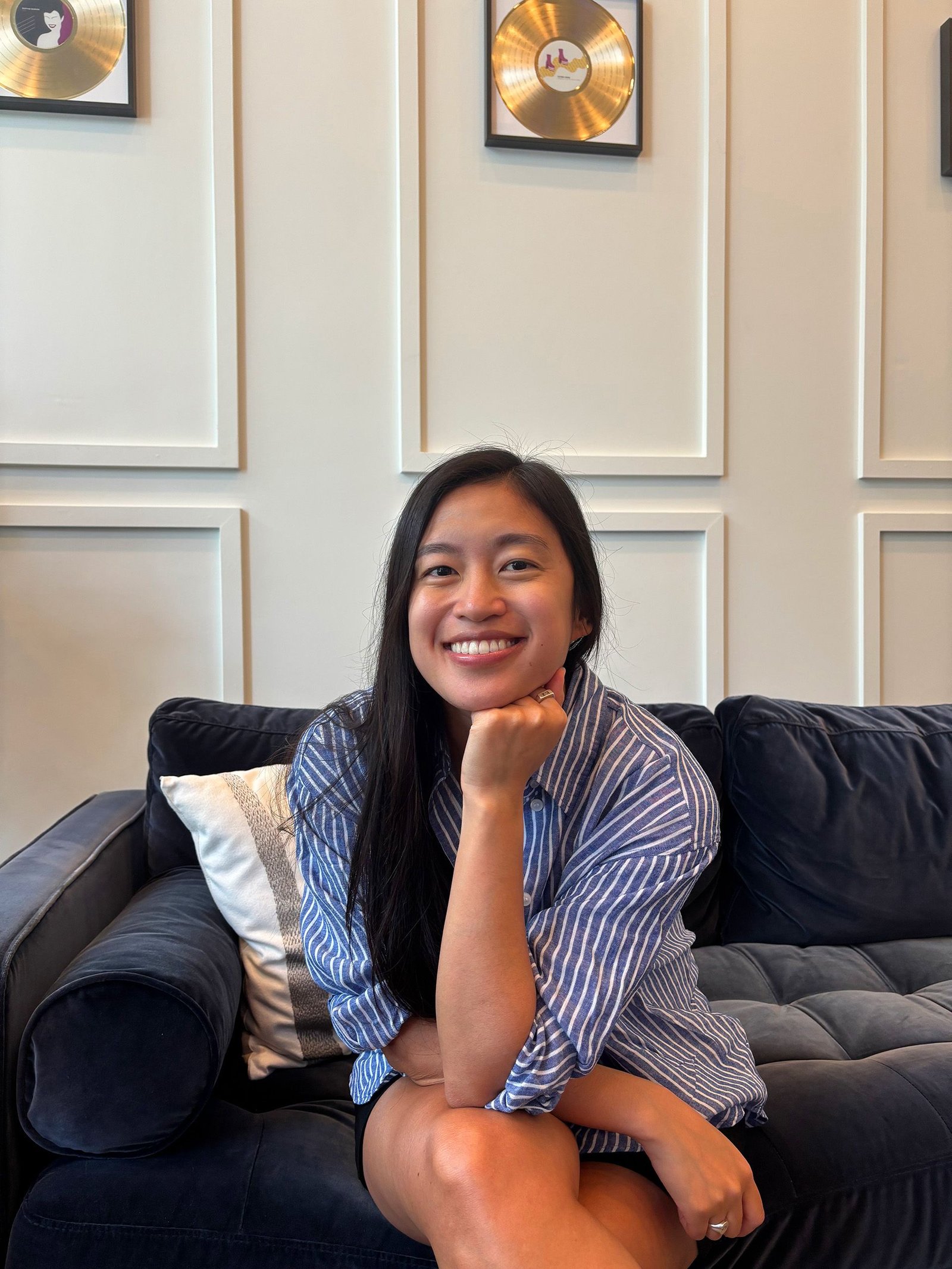 Alcon Lighting sales consultant Stephanie Sakay sits for her interview.