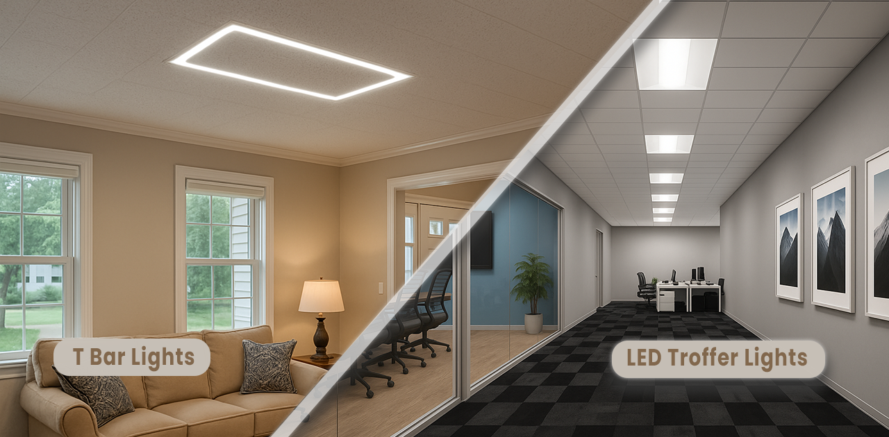 LED Troffer Lights and T Bar Lights